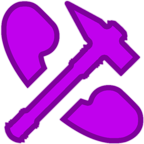 Pink badge of phone and hammer overlayed