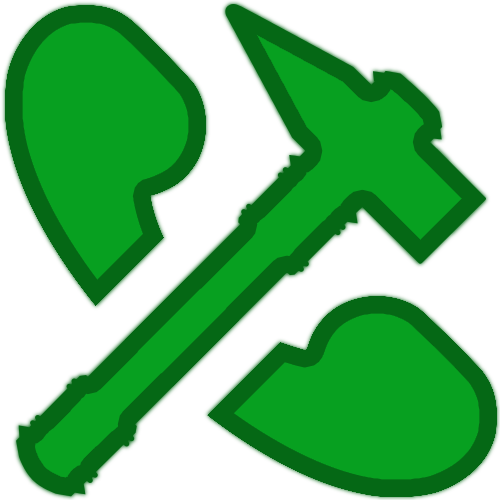 Green badge of phone and hammer overlayed